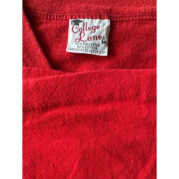 Vintage ‘82 Gear-Up Cycling M College Lane Single Stitched Red Ringer Tee - Picture 3 of 7